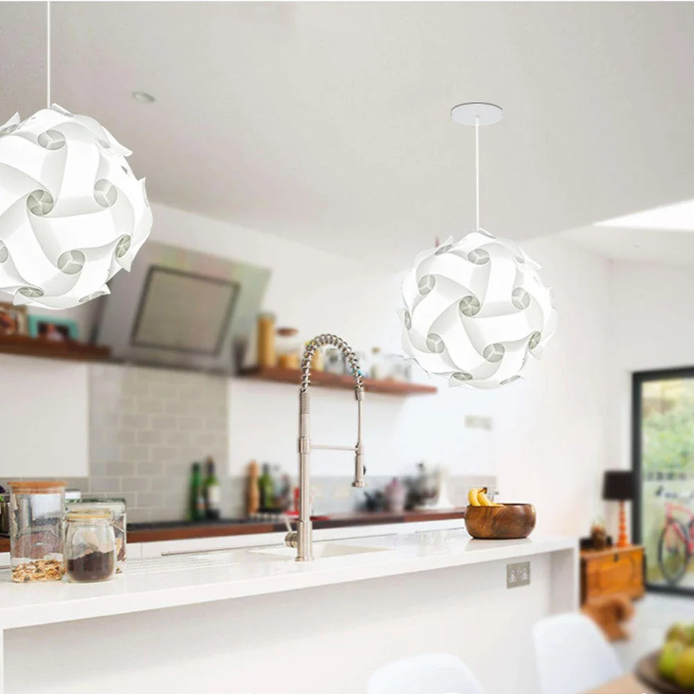 Afralia™ Modern Nordic Puzzle Lampshade Pendant Light Fixture
