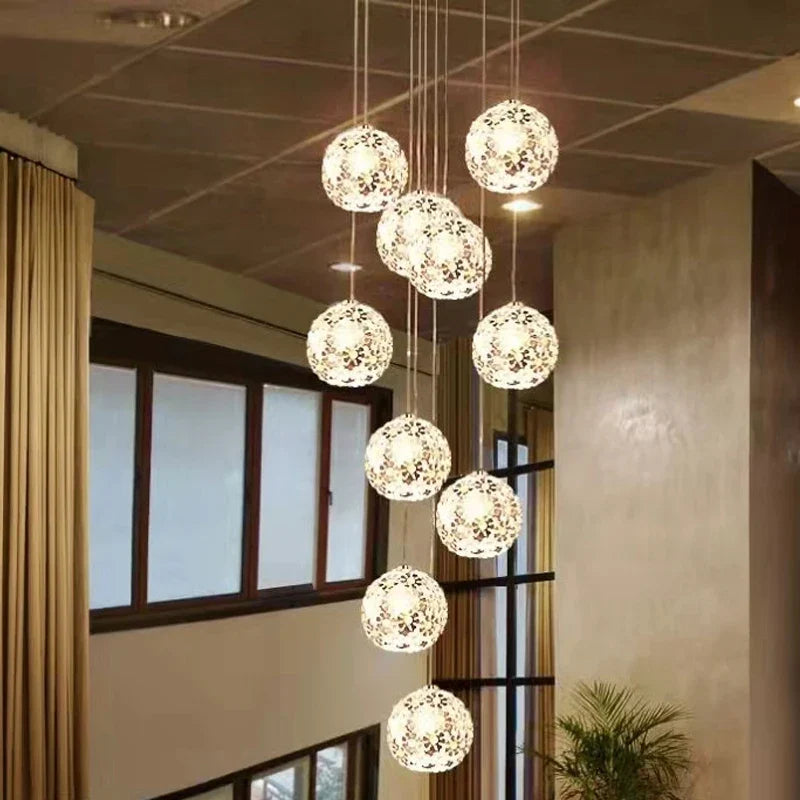 Afralia™ Nordic Aluminum Flower Pendant Lights for Indoor Living Room Bedroom Dining