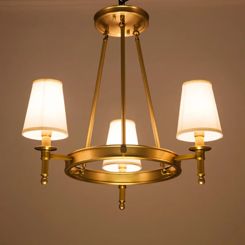 Afralia™ Fabric Lampshade Ceiling Chandelier for Bedroom Kitchen Living Room Lighting Fixtures