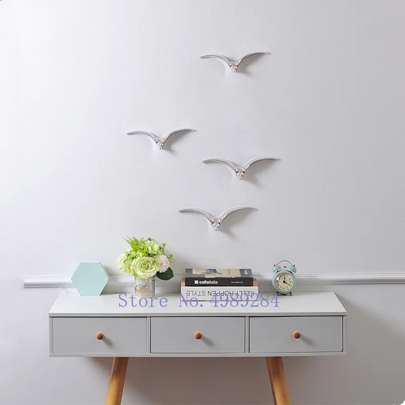 Afralia™ Bird Ceramic Pendant Wall Decor Gold Seagull Wild Goose Modern Home