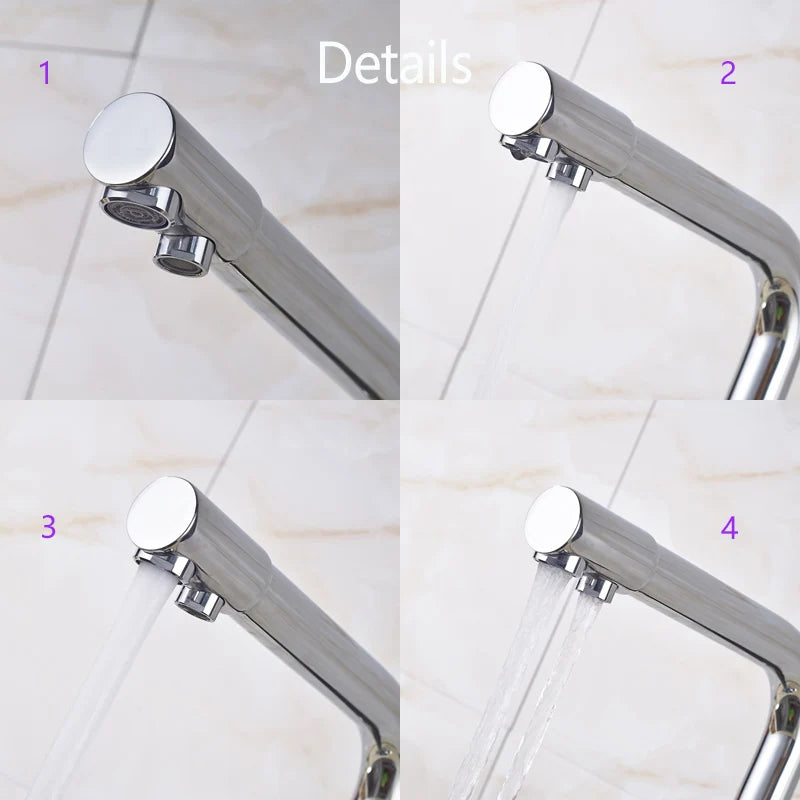 Afralia™ Dual Spout Chrome Kitchen Faucet Water Filter Mixer Tap