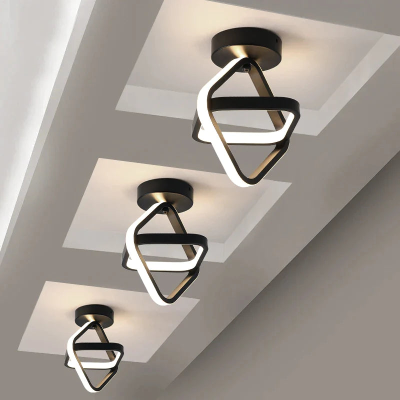 Afralia™ Black Square LED Ceiling Lamp: Modern Lighting for Corridor, Aisle, Cloakroom, Balcony