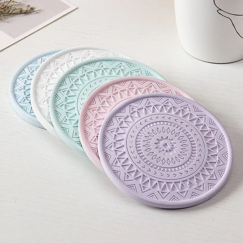 Afralia™ Diatomite Round Coasters: Absorbent, Colourful, Fashionable Drink Mats