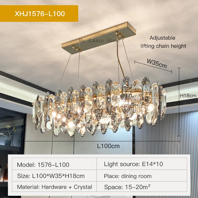 Afralia™ Crystal Chandelier: Elegant Nordic Design for Living, Dining, Bedroom