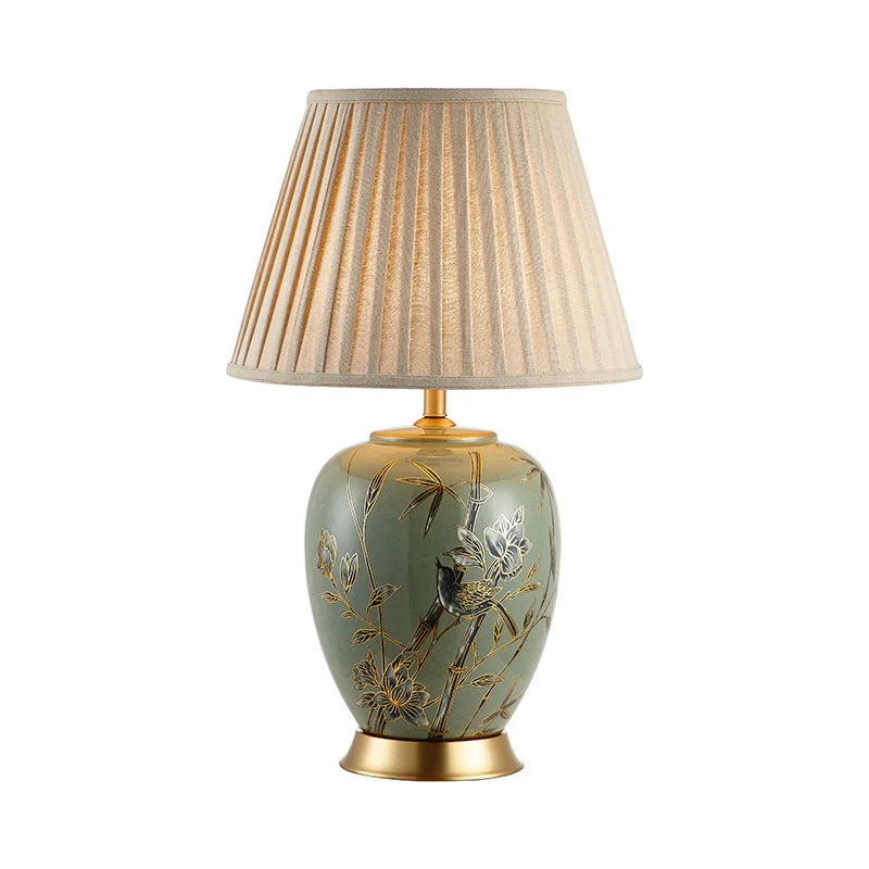 Afralia™ American Style Ceramic Table Lamp Bedroom Living Room Study Tea Table Lamp