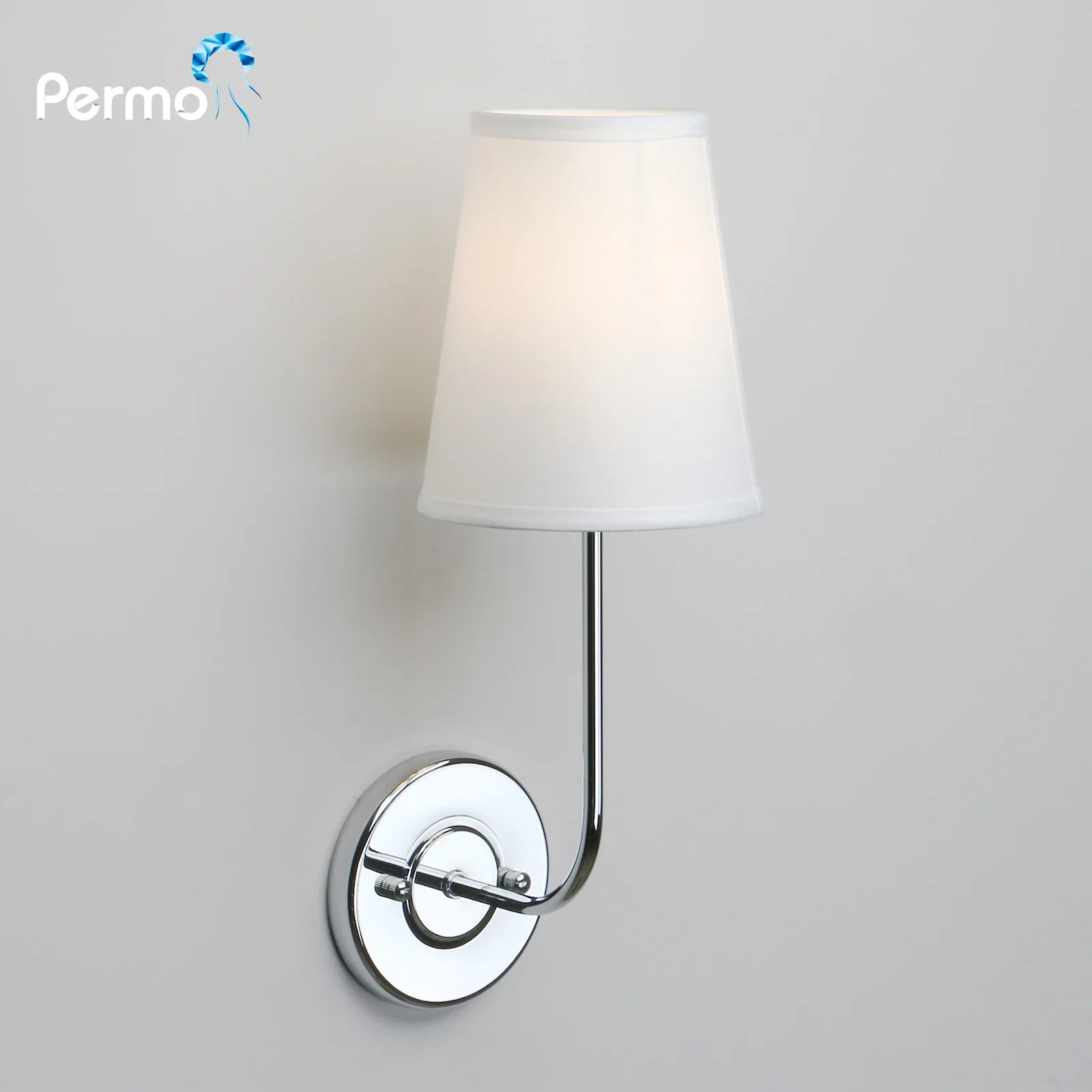 Flared Funnel Inlet Afralia™ Flared Funnel White Fabric Shade Wall Light: Classic Country