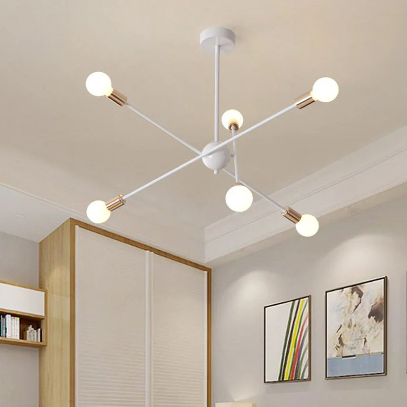 Afralia™ LED Ceiling Chandelier: Modern & Industrial Sputnik Style for Living Room & Bedroom