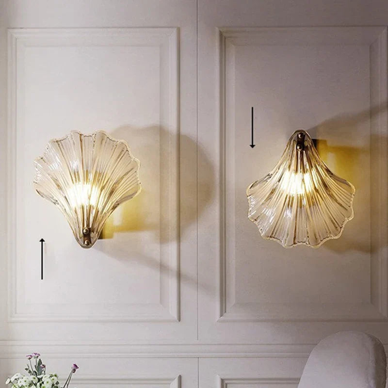 Afralia™ Crystal Shell Wall Light: Minimalist LED Lighting for Bedroom, Study, Living Room