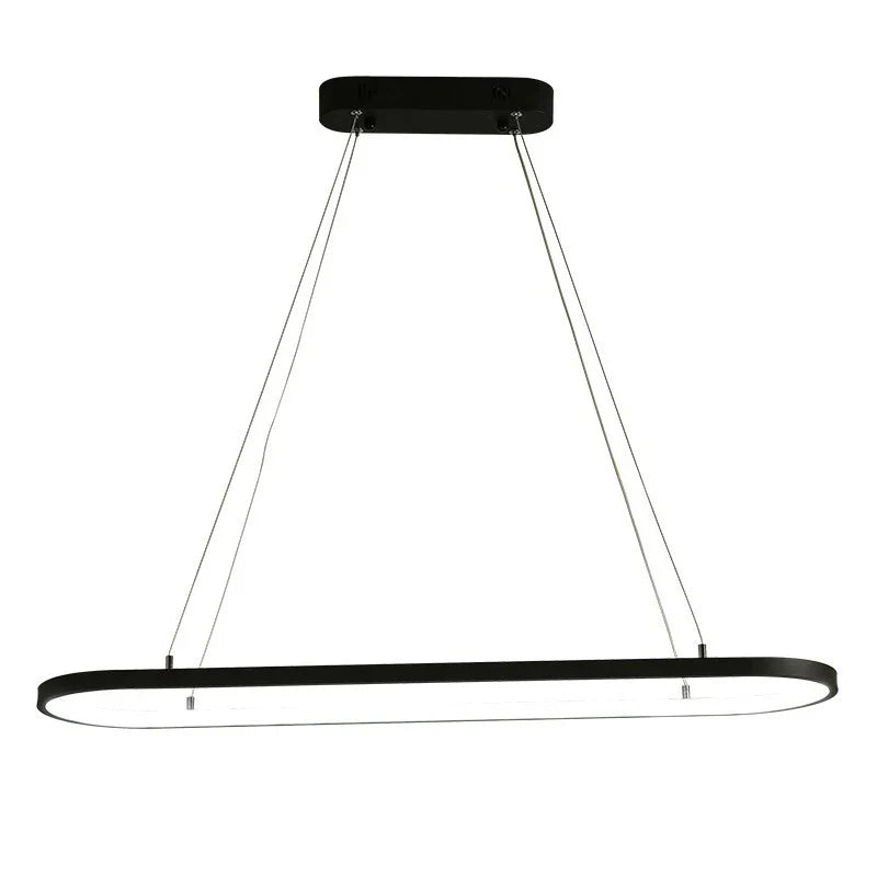 Afralia™ Rectangle Modern LED Pendant Lamps for Living Room, Remote Control, AC85-260V