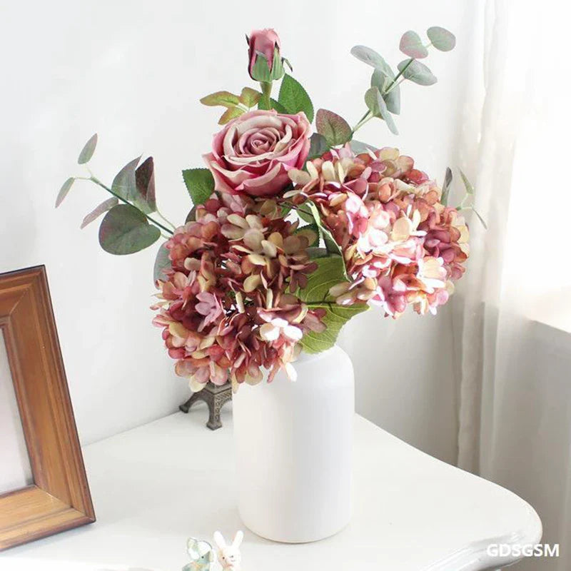 Afralia™ Silk Hydrangea Wedding Decor Single Bouquet DIY Flower Arrangement