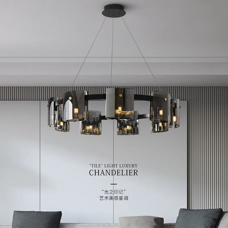 Afralia™ Scandinavian Crystal Chandelier: Elegant Gold & Black Lighting for Home Decor