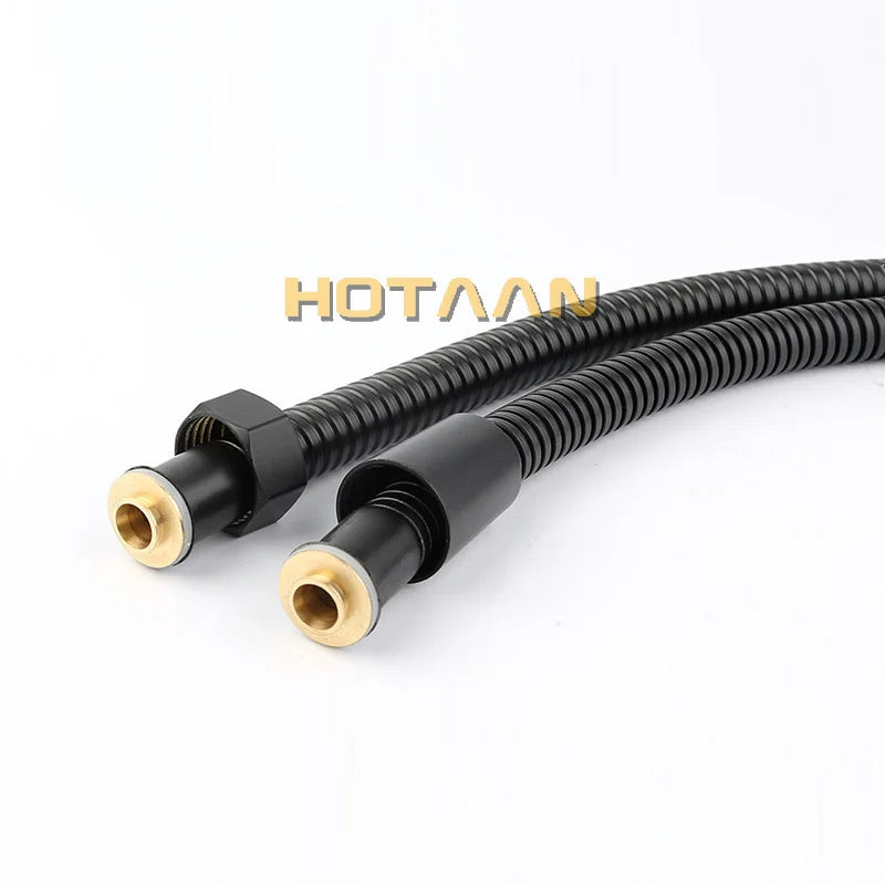 Afralia™ Black Stainless Steel Flexible Shower Hose Pipe with Double Lock & EPDM Inner Tubes.