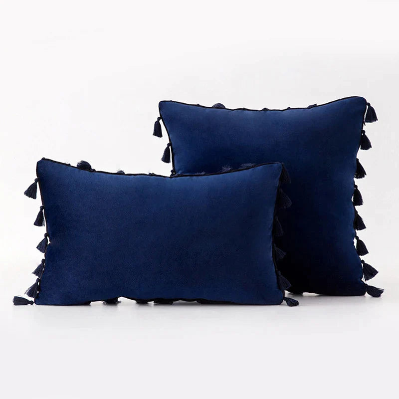 Afralia™ Velvet Soft Throw Pillow Cover with Tassels Fringe - Boho Accent Case