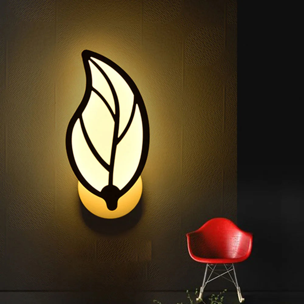 Afralia™ Leaf Shape LED Wall Sconce for Living Room Bedroom Decor