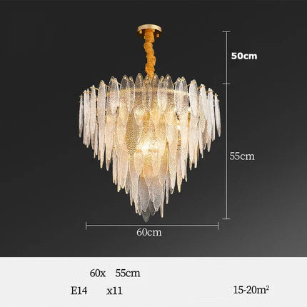 Afralia™ Art Deco Glass Iron LED Chandelier for Dinning Room