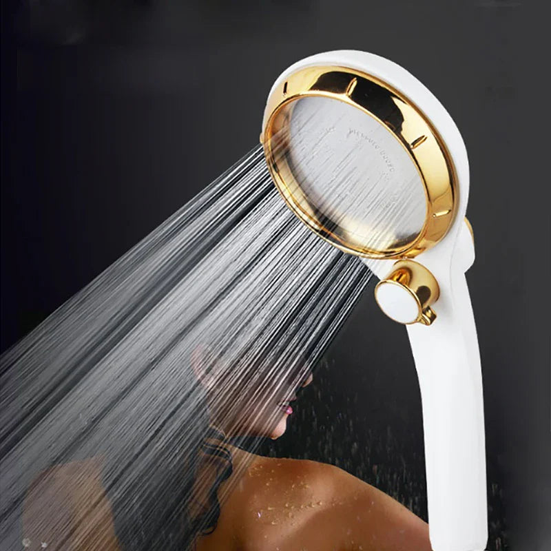 Afralia™ High Pressure ABS Shower Head with Stepless Adjustable Button Rotation