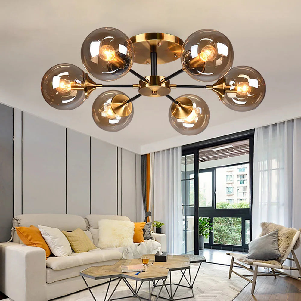 Afralia™ Postmodern LED Glass Ceiling Lights for Bedroom Dining Room Luxury Lighting