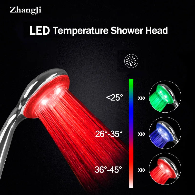 Afralia™ LED Temperature Controlled Shower Head: Super Large Panel, 3 Color Changes, Chrome Plating