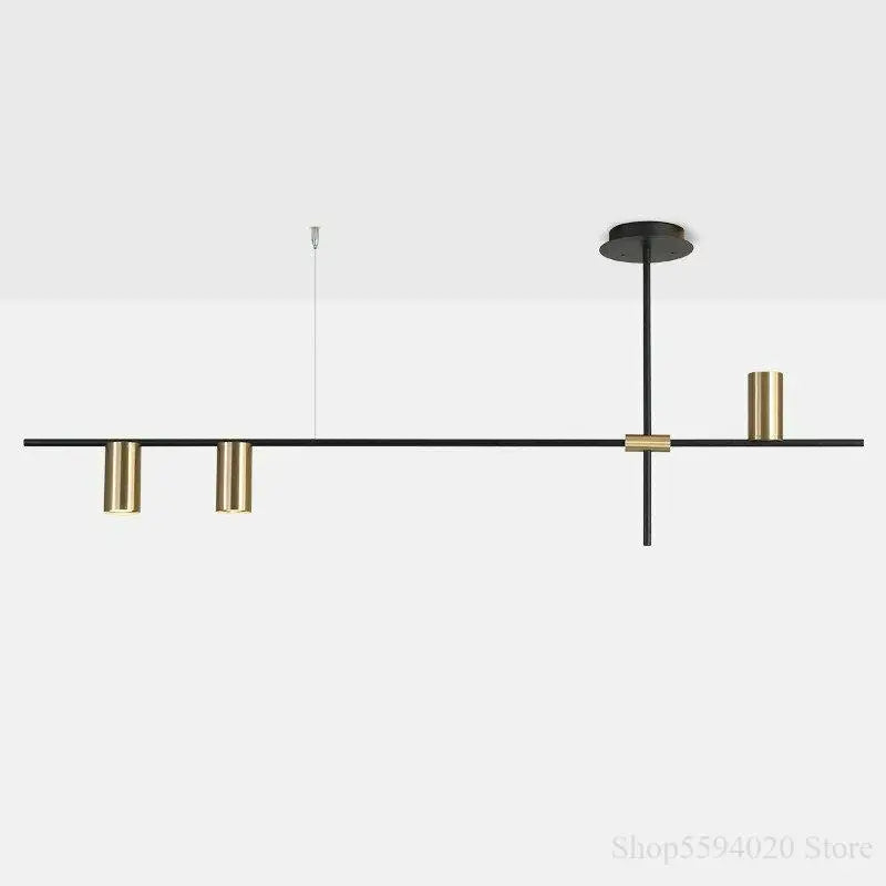 Afralia™ Black Minimalist Dining Room Chandelier: Modern Nordic Long Lights for Stylish Lighting