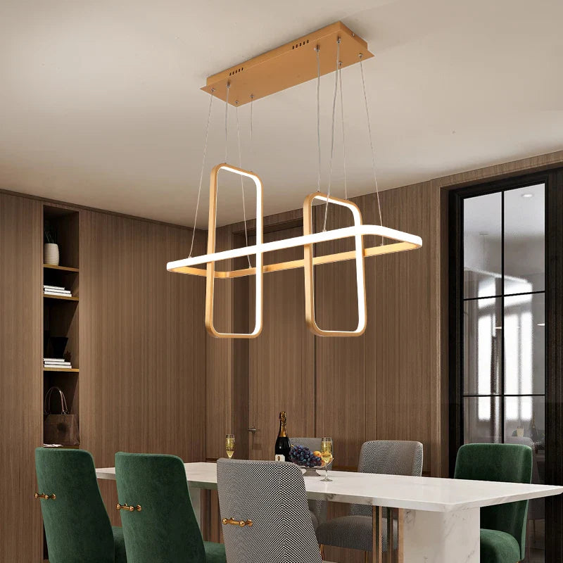 Afralia™ Matte Black/White/Gold Nordic Modern LED Pendant Lights for Dining Living Room