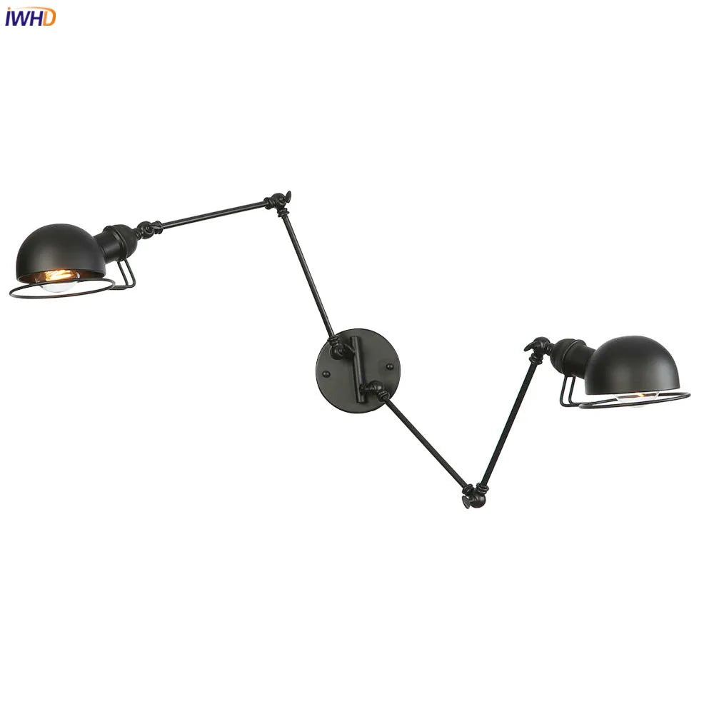 Afralia™ Antique Black Wall Lamp Vintage Industrial Sconce LED Applique Murale