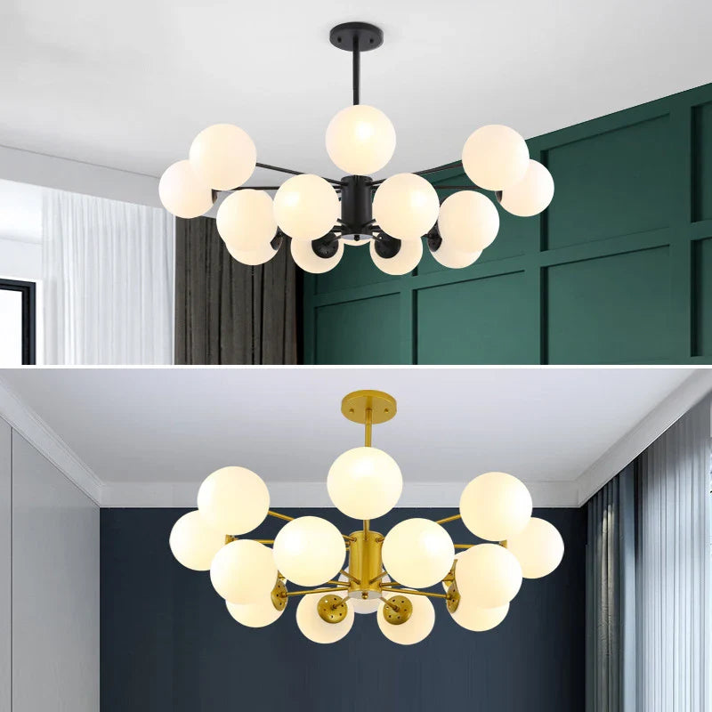 Afralia™ Black/Gold Glass Pendant Light for Living Room Bedroom Restaurant