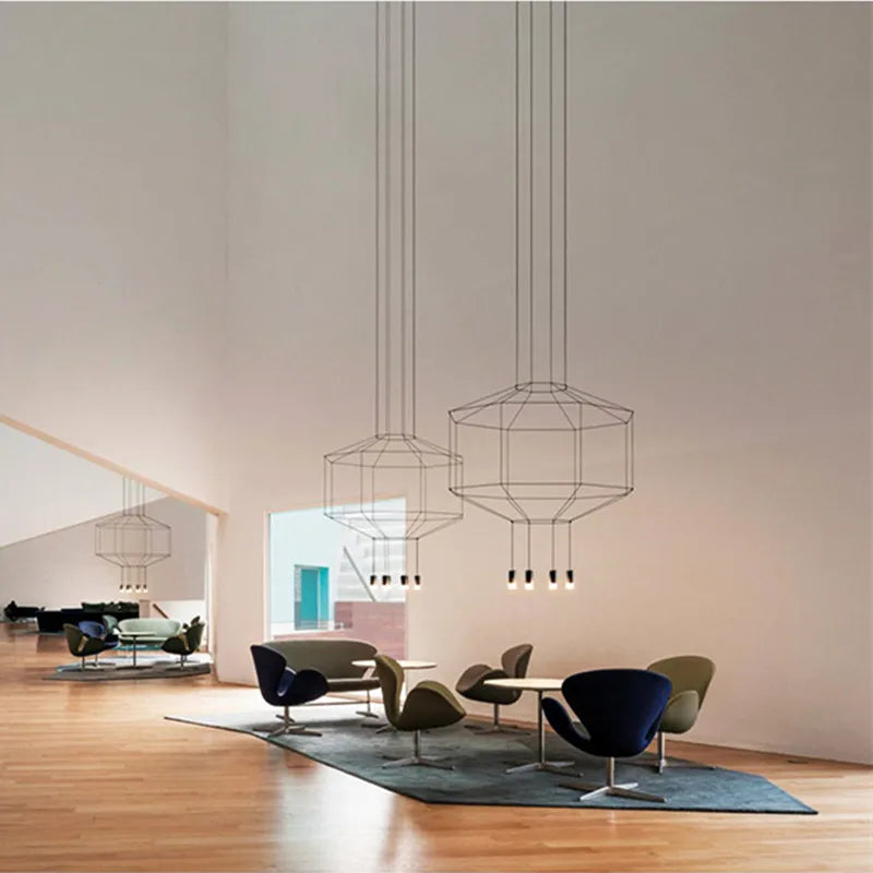 Afralia™ Hexagonal Pendant Light: Contemporary Geometric Fixture for Home Lounge and Dining Room