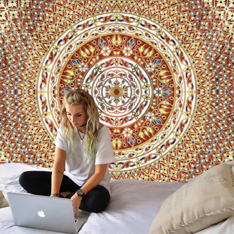 Bohemian Mandala Tapestry Wall Hanging for Travel & Home Decor by Afralia™