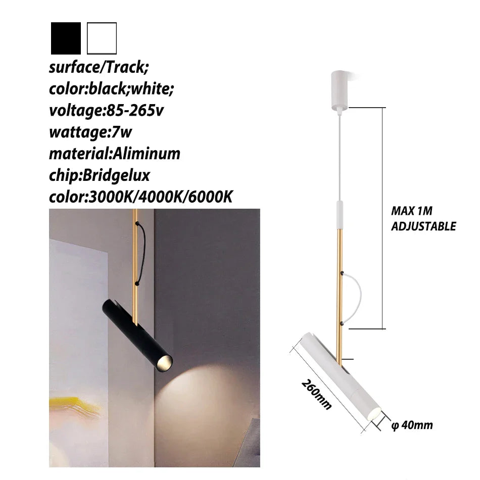 Afralia™ Nordic Black Pendant Light Master Bedroom LED Lamps - Art Deco Adjustable Ceiling Lighting