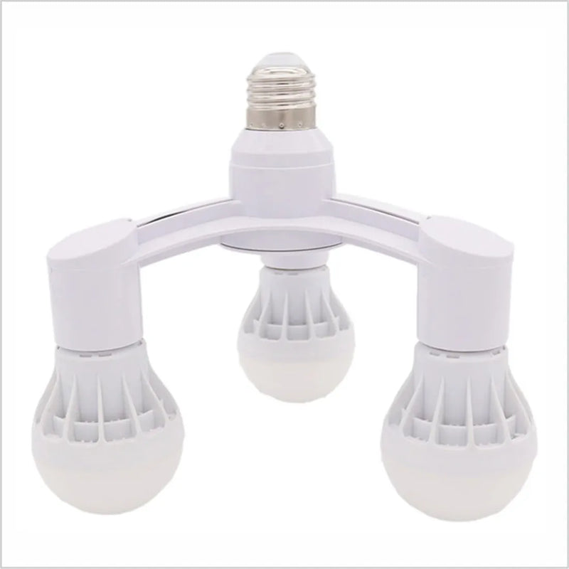 Afralia™ 3-in-1 White E27 Lamp Holder Converter Pack - Set of 2