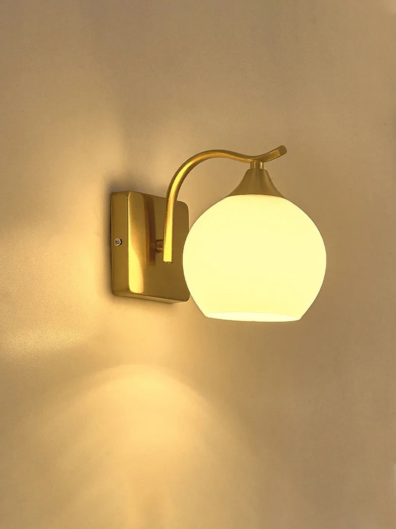 Afralia™ Brass Glass Wall Sconce Lighting, Classic Nordic Loft Interior Fixture