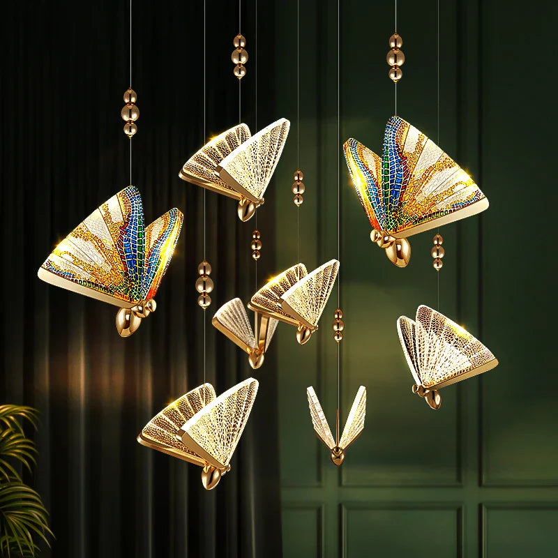 Afralia™ Nordic Butterfly LED Pendant for Dinning Living Room, Modern Hanging Lamp
