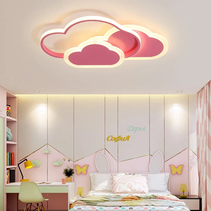 Afralia™ White Cloud LED Ceiling Lamp for Kids' Room Study & Bedroom décor