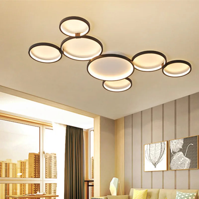 Afralia™ Modern Nordic LED Ceiling Lamp with Remote Control for Living Room and Study