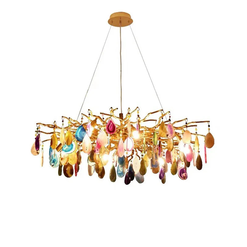 Afralia™ Agate Designer LED Chandelier for Dining & Foyer Room