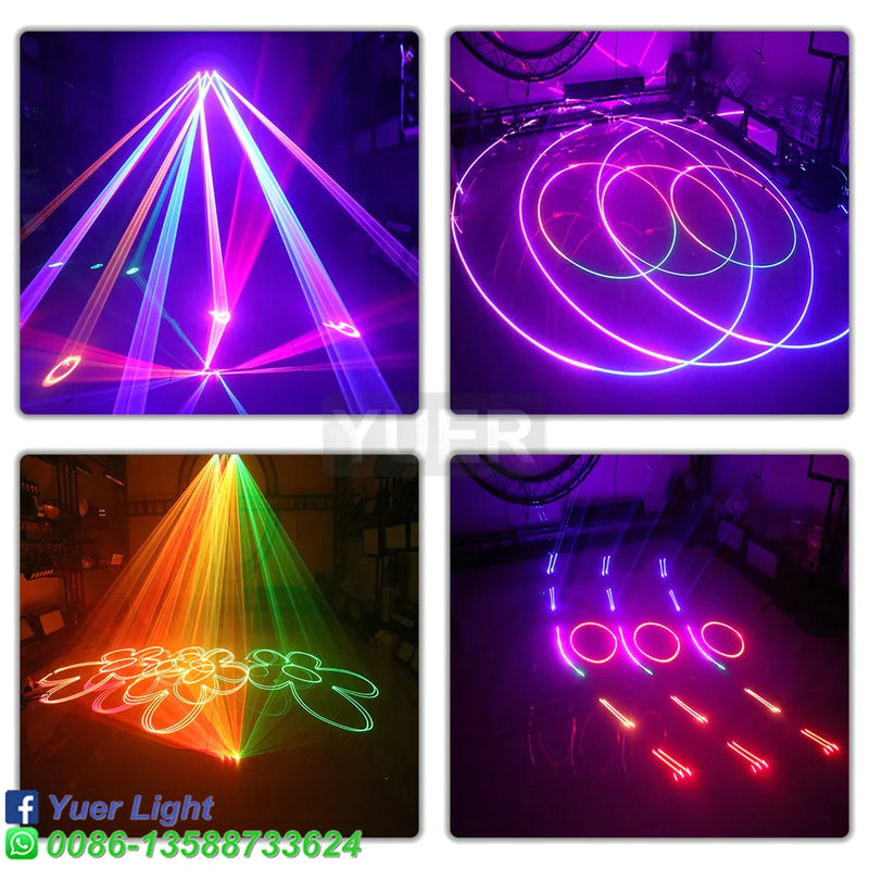 Afralia™ RGB 3IN1 Laser Light: 256 Patterns, 11 Effects, DMX512 for DJ Disco Dance Floor