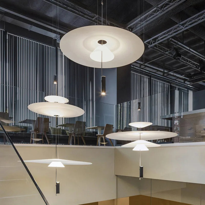 Afralia™ Nordic Flamingo Chandelier: White Light Minimalist Round Lamp for Living, Bed, Dining Room