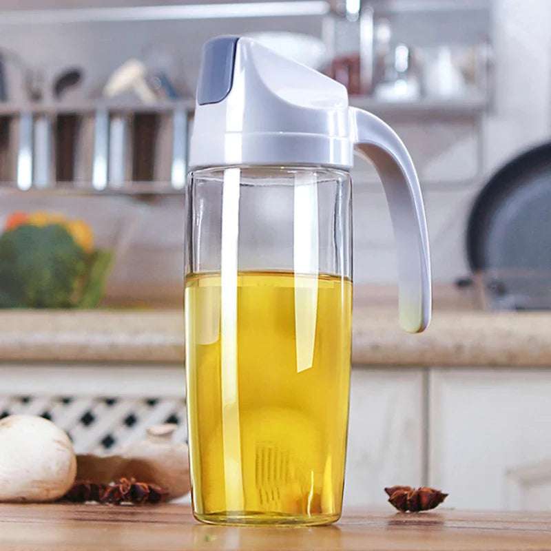 Afralia™ Glass Oil Bottle with Automatic Opening, Practical Kitchen Tool for Seasoning Storage