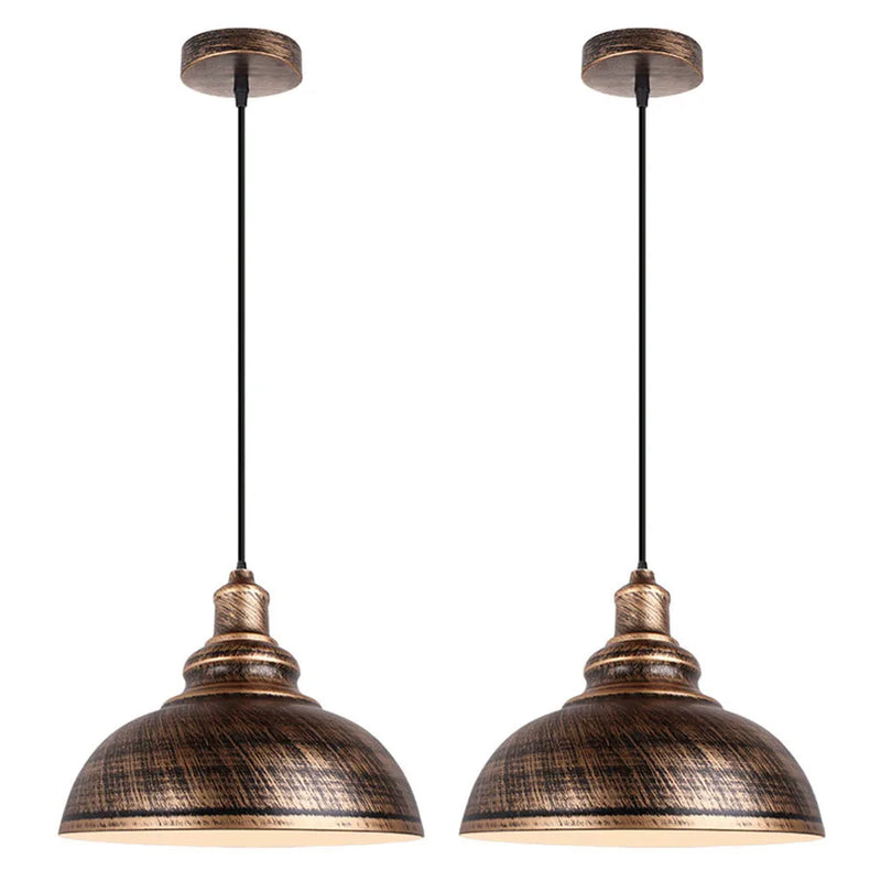 Afralia™ Industrial Loft Iron Pendant Lights for Dining Room, Cafe, Kitchen - Set of 2