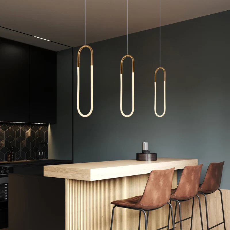 Afralia™ Gold Acrylic Ring Pendant Light for Modern Living Spaces