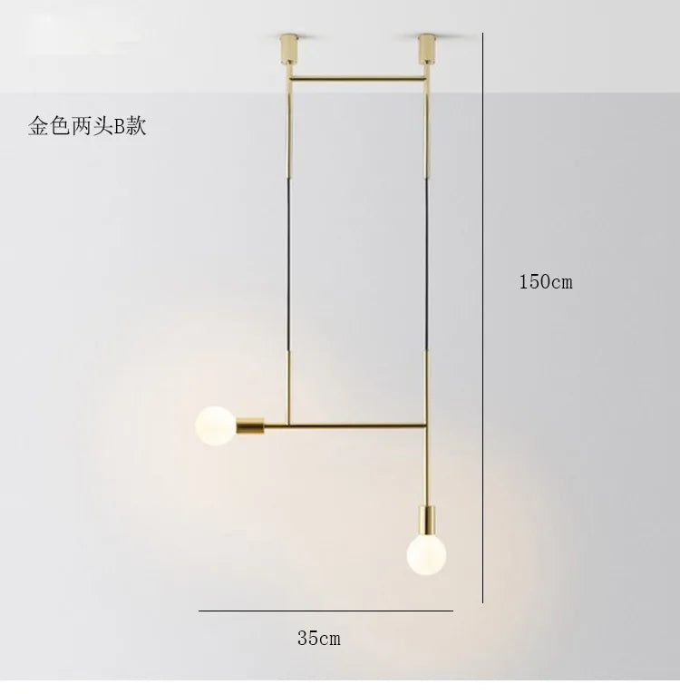 Afralia™ Black Rose Gold Long Tube Chandelier | Nordic Design for Cafe, Bar & Restaurant