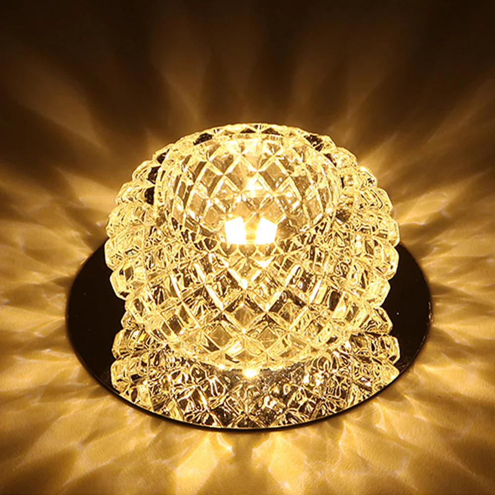 Afralia™ Crystal LED Ceiling Chandelier for Aisle, Balcony, Porch, and Corridor Lighting