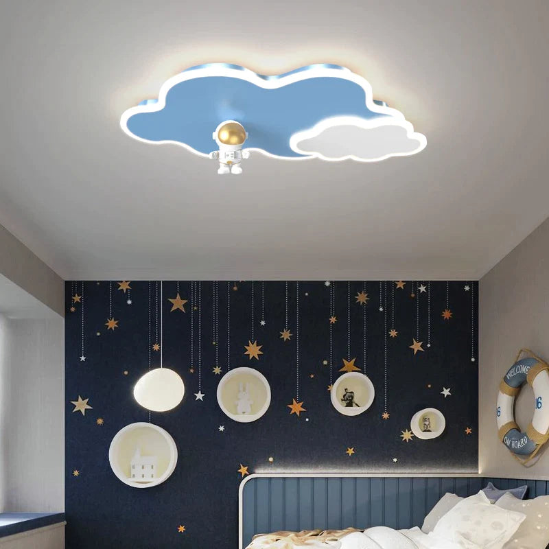 Afralia™ Kids Space Theme Ceiling Lamp - Astronaut & Airplane Design for Bedroom