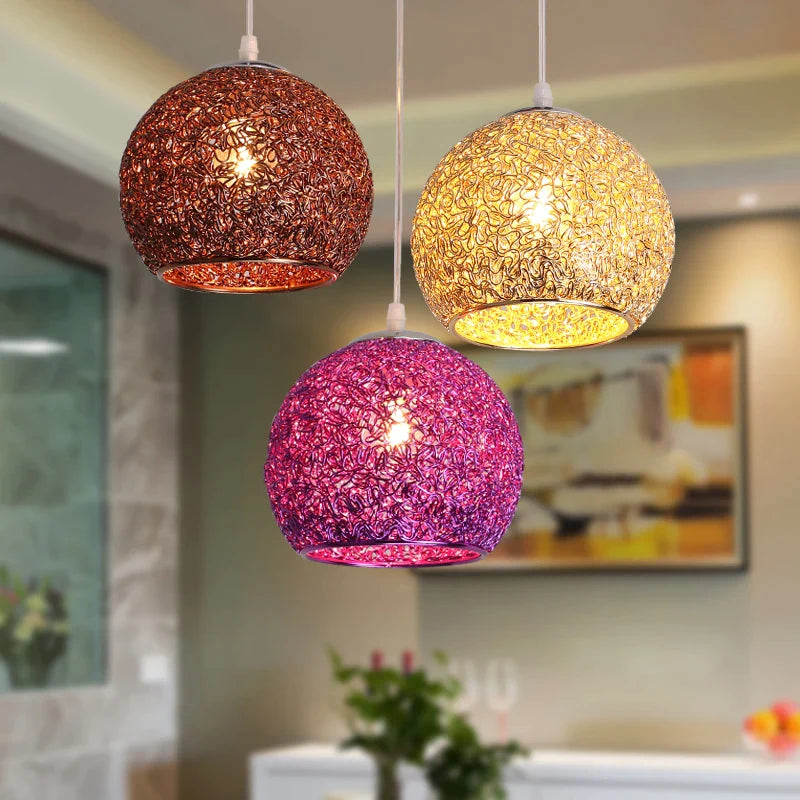 Afralia™ Modern Colorful Ball Pendant Light for Cafe Restaurant Bedroom-E27 LED