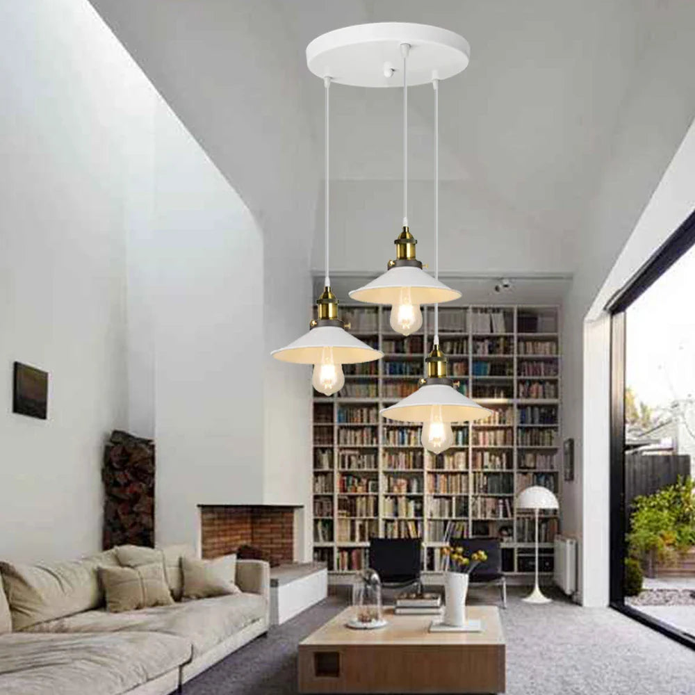 Afralia™ Retro Industrial Pendant Chandelier LED Ceiling Lamps for Kitchen Living Room