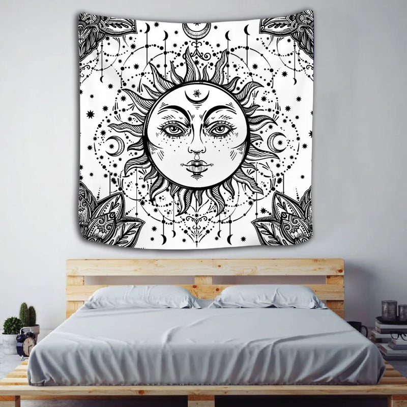 Afralia™ Celestial Mandala Tapestry Wall Hanging for Dorm Decor & Psychedelic Vibes