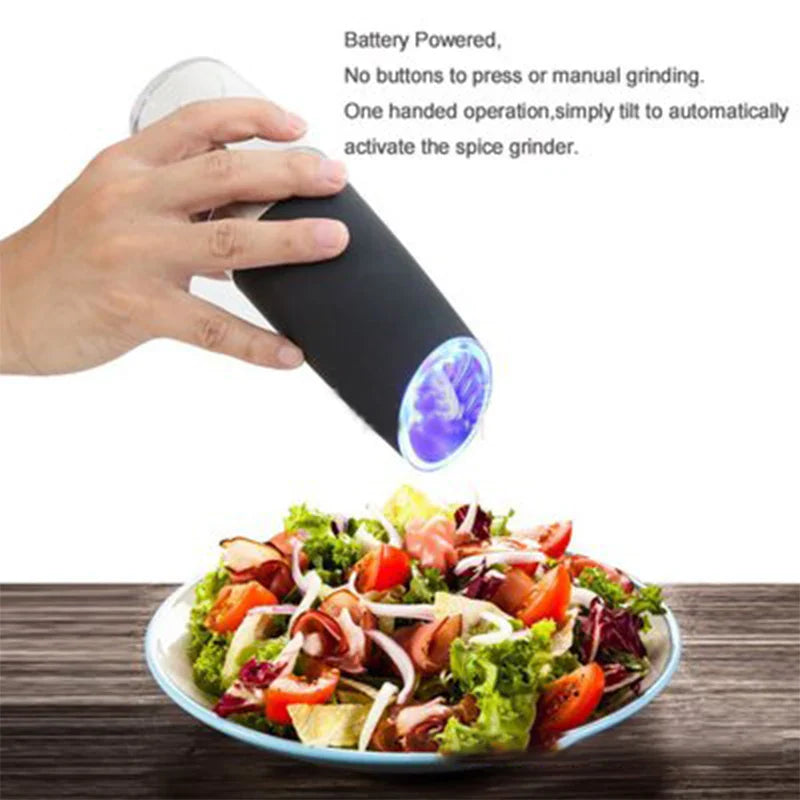 Afralia™ Electric Salt Pepper Grinder Spice Mill Kitchen Grinding Tool