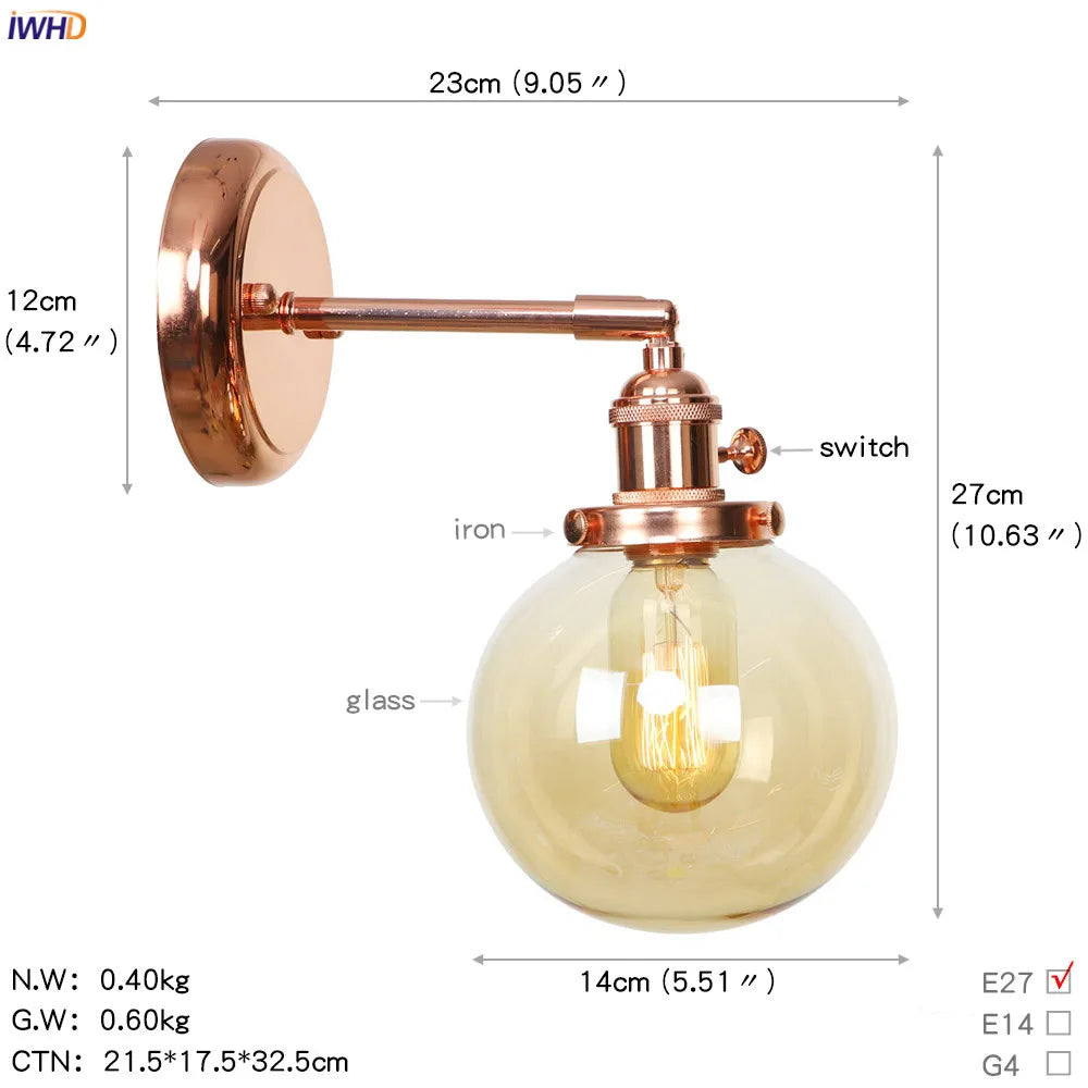 Afralia™ White Ceramic LED Wall Sconce Switch Rose Gold Bedroom Stair Mirror Light