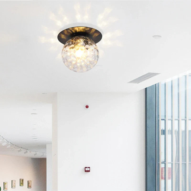 Afralia™ Glass Ball Ceiling Light Fixture for Bedroom Hallway Stairs - Aisel Home Lighting