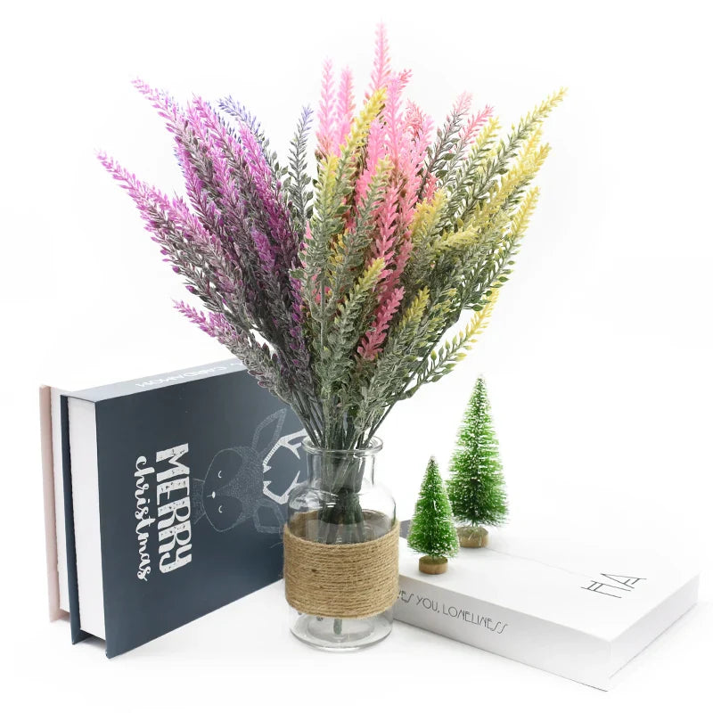 Afralia™ Lavender Vase: Artificial Flowers Home Decor Wedding Decorative Flower Pot